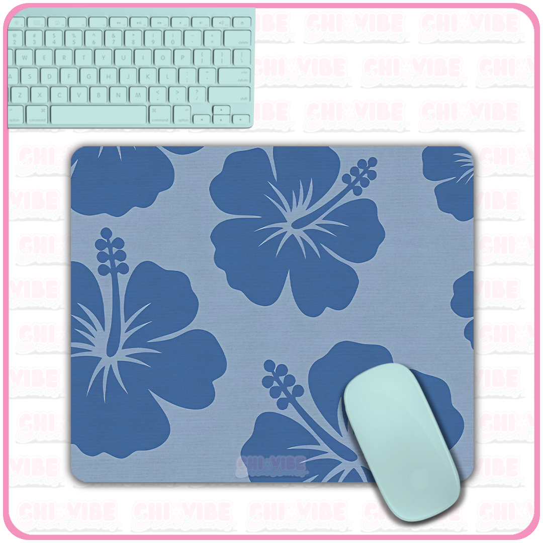 Hibiscus (Blue) Mouse Pad