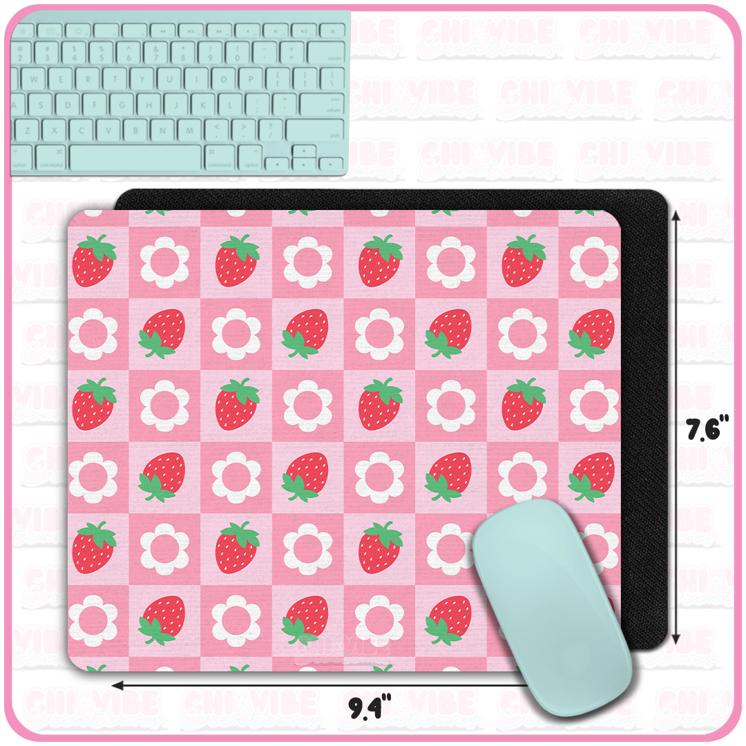 Sweet Strawberry (Checkers) Mouse Pad