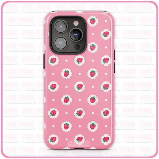 Sweet Strawberry (Lace) Tough iPhone Case