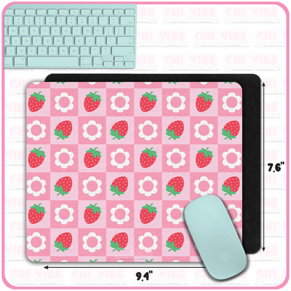 Sweet Strawberry (Checkers) Mouse Pad