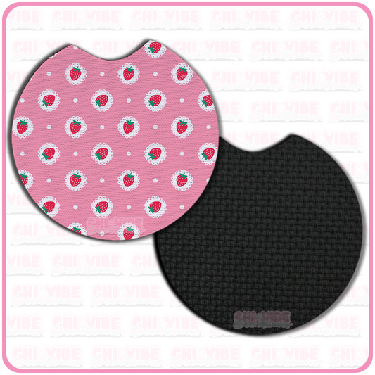 Sweet Strawberry (Lace) Car Coasters