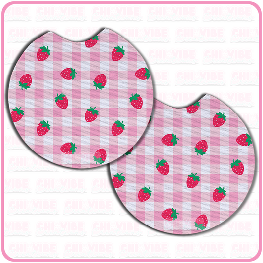 Sweet Strawberry (Picnic) Car Coasters